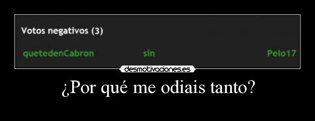 ¿Por qué me odiais tanto? - 