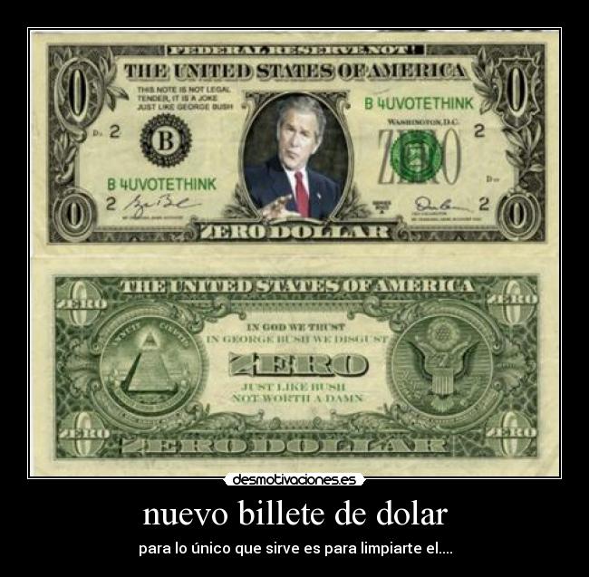 carteles nuevo billete dolar desmotivaciones