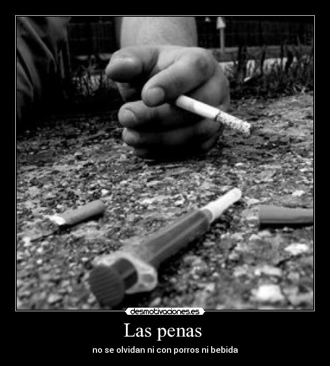 carteles las penas porros bebida desmotivaciones