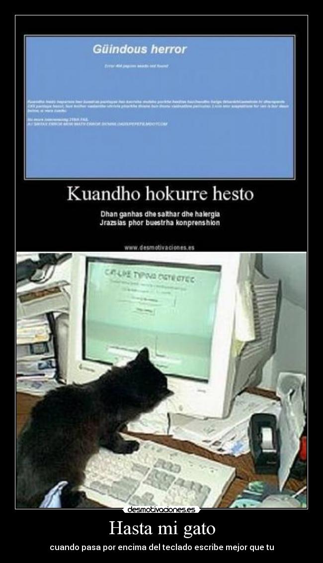 Hasta mi gato - cuando pasa por encima del teclado escribe mejor que tu