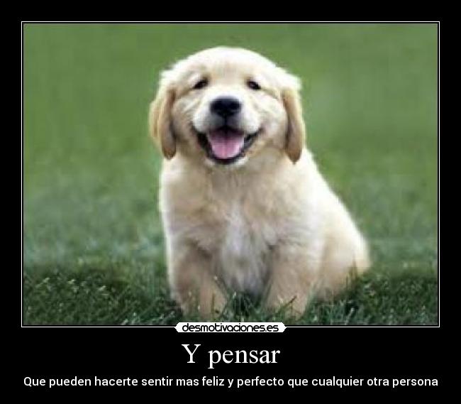 Y pensar - Que pueden hacerte sentir mas feliz y perfecto que cualquier otra persona