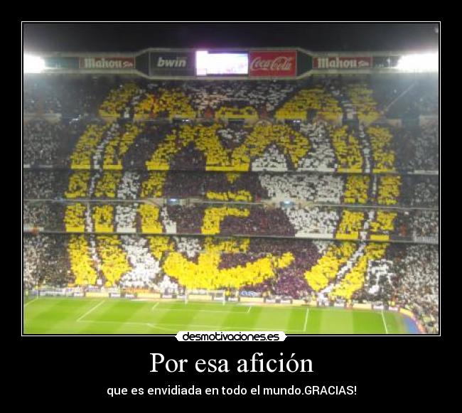Por esa afición - que es envidiada en todo el mundo.GRACIAS!
