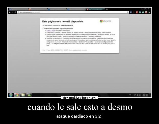 cuando le sale esto a desmo -