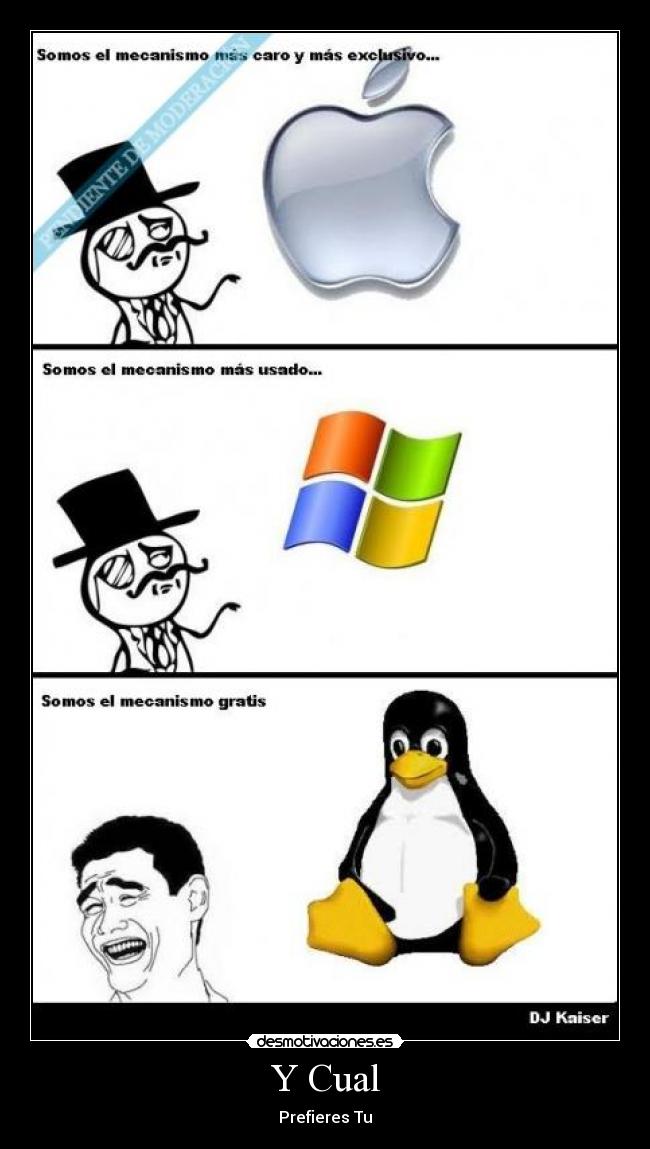 carteles linuxapplewindows `prefieres desmotivaciones