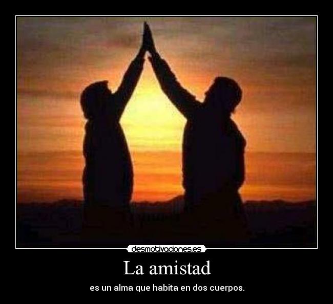 La amistad - es un alma que habita en dos cuerpos.