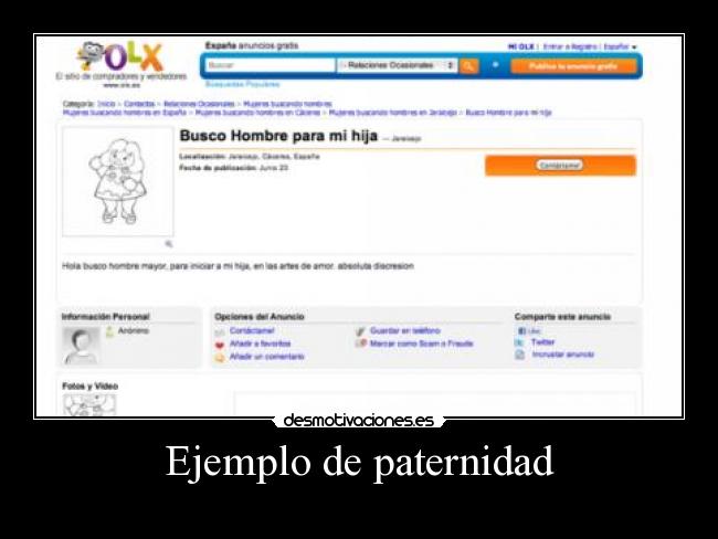 Ejemplo de paternidad -