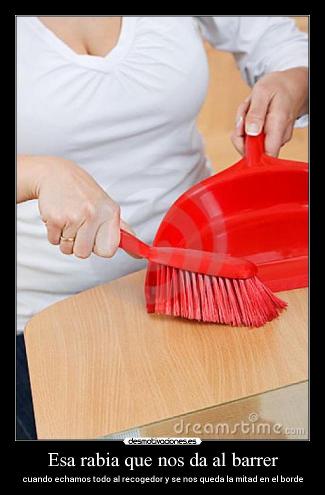 Esa rabia que nos da al barrer - cuando echamos todo al recogedor y se nos queda la mitad en el borde
