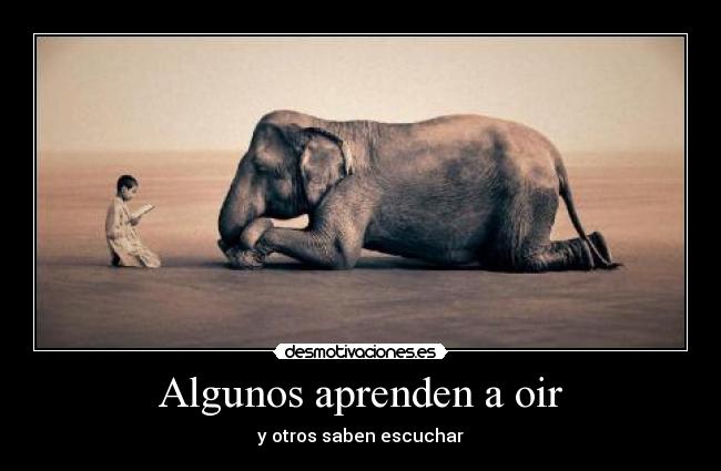 Algunos aprenden a oir - y otros saben escuchar