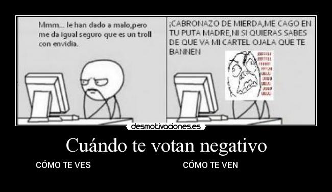 Cuándo te votan negativo -