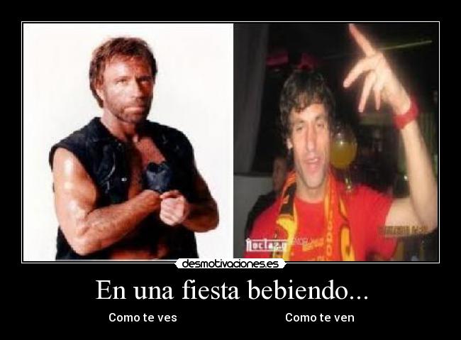 En una fiesta bebiendo... -