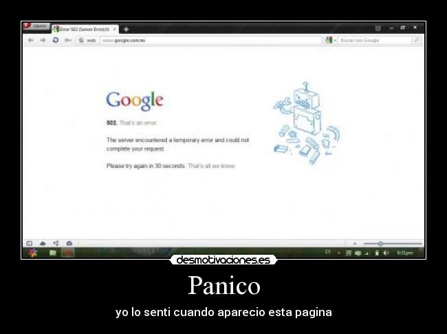 Panico - yo lo senti cuando aparecio esta pagina
