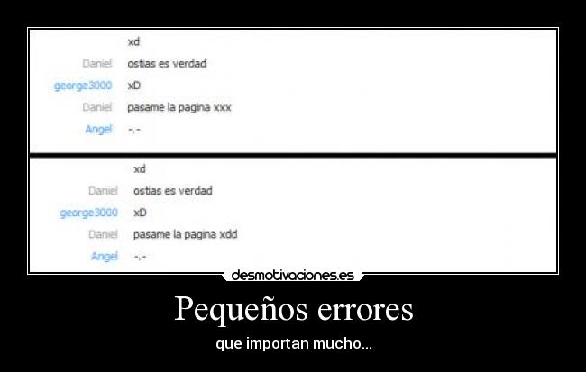 Pequeños errores - que importan mucho...