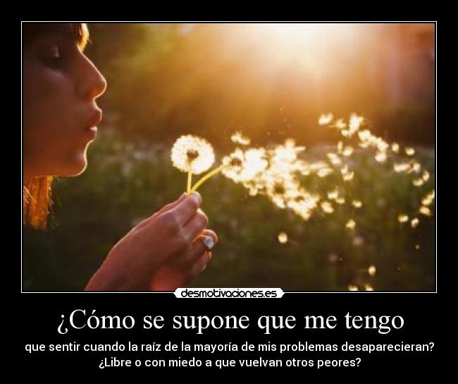 ¿Cómo se supone que me tengo - que sentir cuando la raíz de la mayoría de mis problemas desaparecieran?
¿Libre o con miedo a que vuelvan otros peores?
