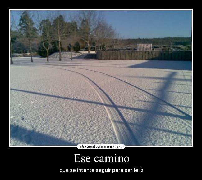 Ese camino - que se intenta seguir para ser feliz