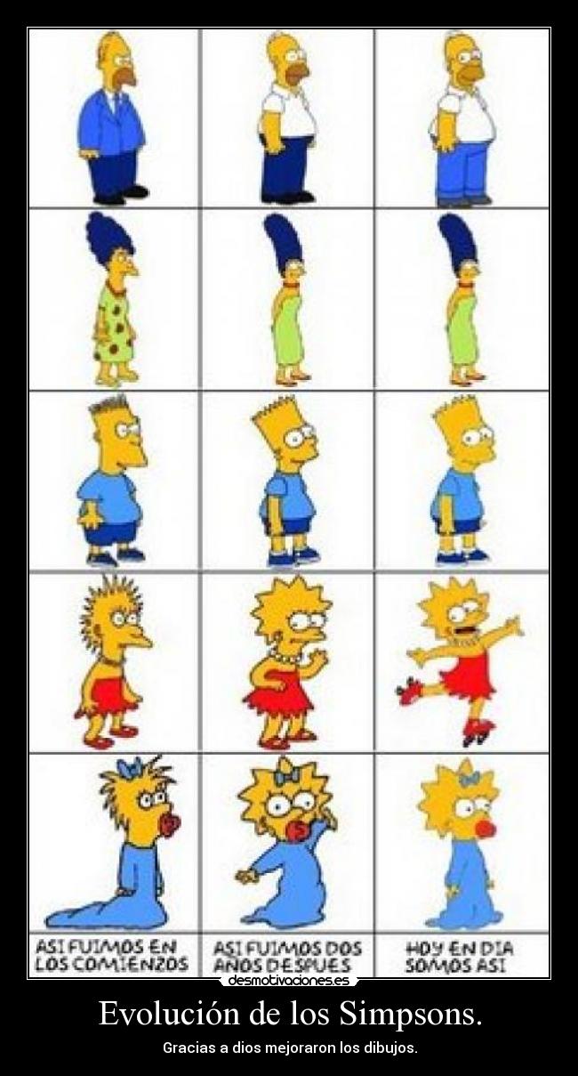 carteles simpsons evolucion los simpsons desmotivaciones