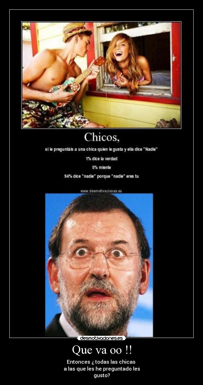 Que va oo !! - Entonces ¿ todas las chicas
a las que les he preguntado les
gusto?