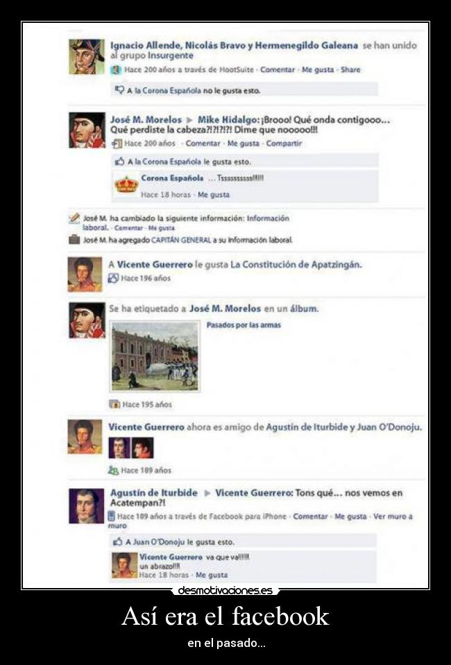 Así era el facebook - en el pasado...