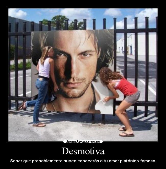 Desmotiva - Saber que probablemente nunca conocerás a tu amor platónico-famoso.