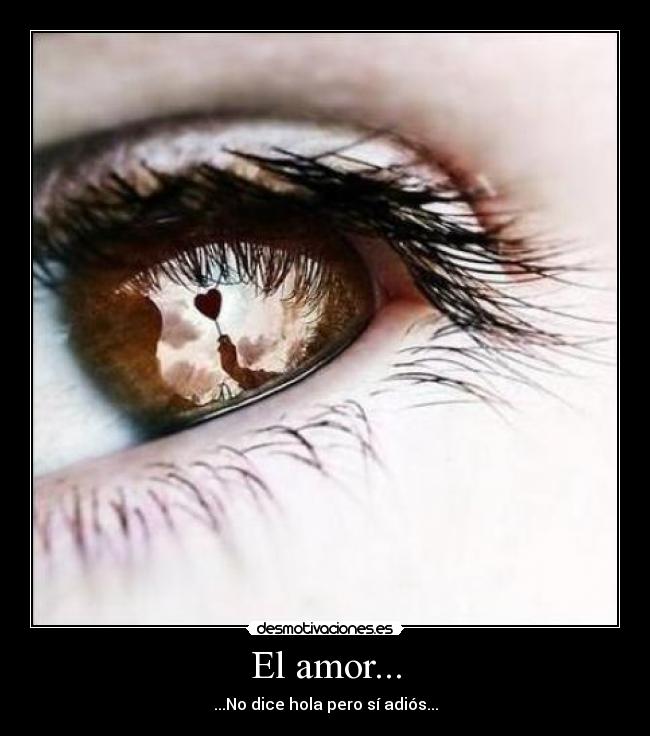 El amor... - ...No dice hola pero sí adiós...