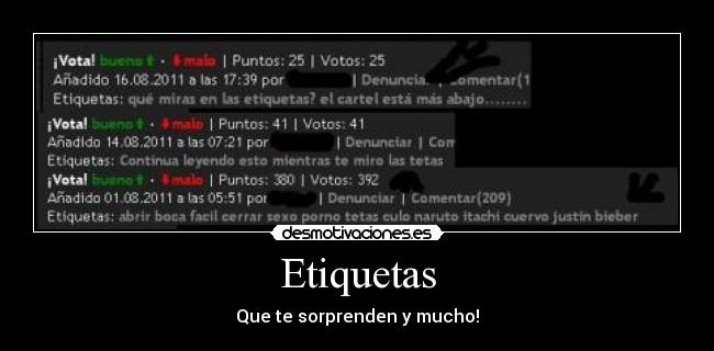 Etiquetas - Que te sorprenden y mucho!