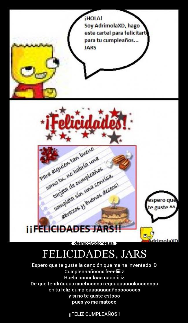 FELICIDADES, JARS -