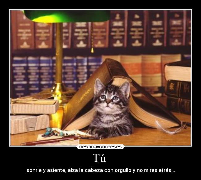 Tú - sonrie y asiente, alza la cabeza con orgullo y no mires atrás...