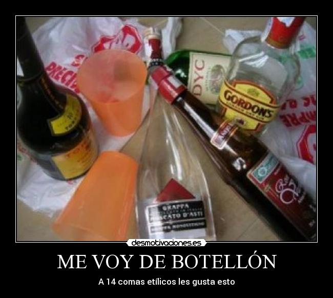 ME VOY DE BOTELLÓN - A 14 comas etílicos les gusta esto