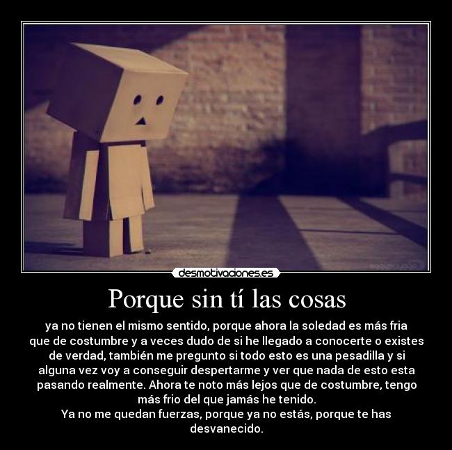 Porque sin tí las cosas - 