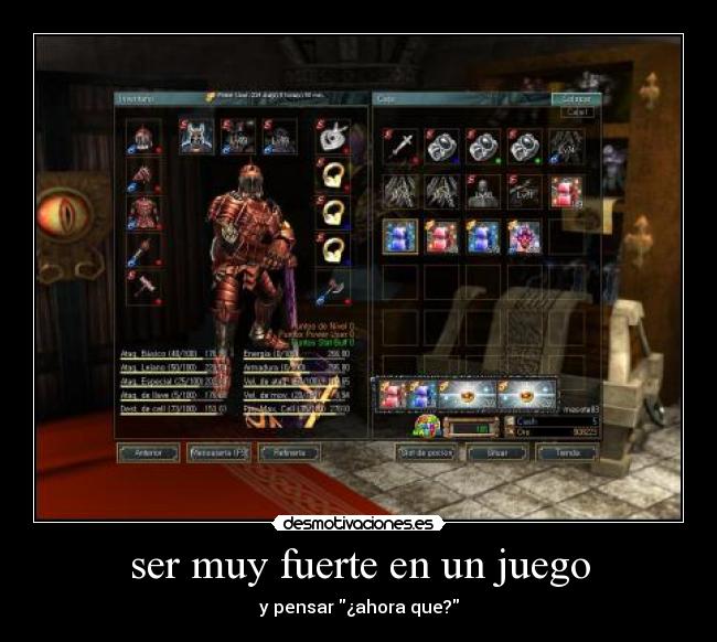 ser muy fuerte en un juego -