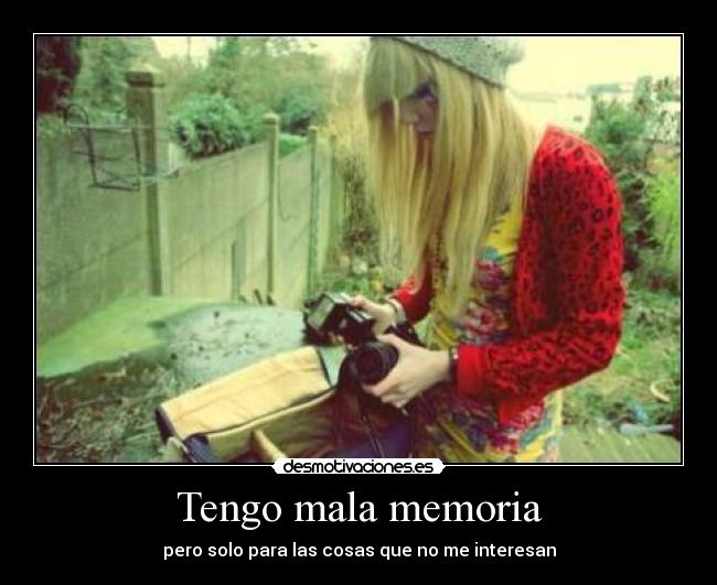 carteles tengo mala memoria pero solo para las cosas que interesan desmotivaciones