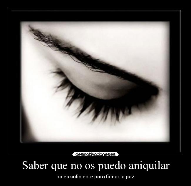Saber que no os puedo aniquilar -