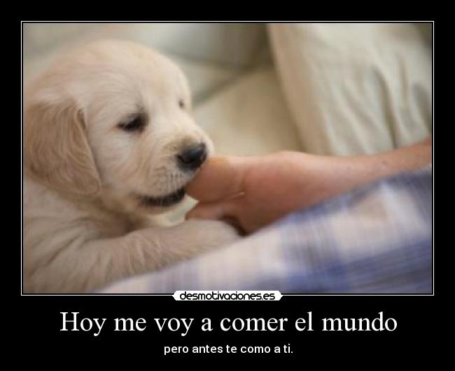 Hoy me voy a comer el mundo - pero antes te como a ti.