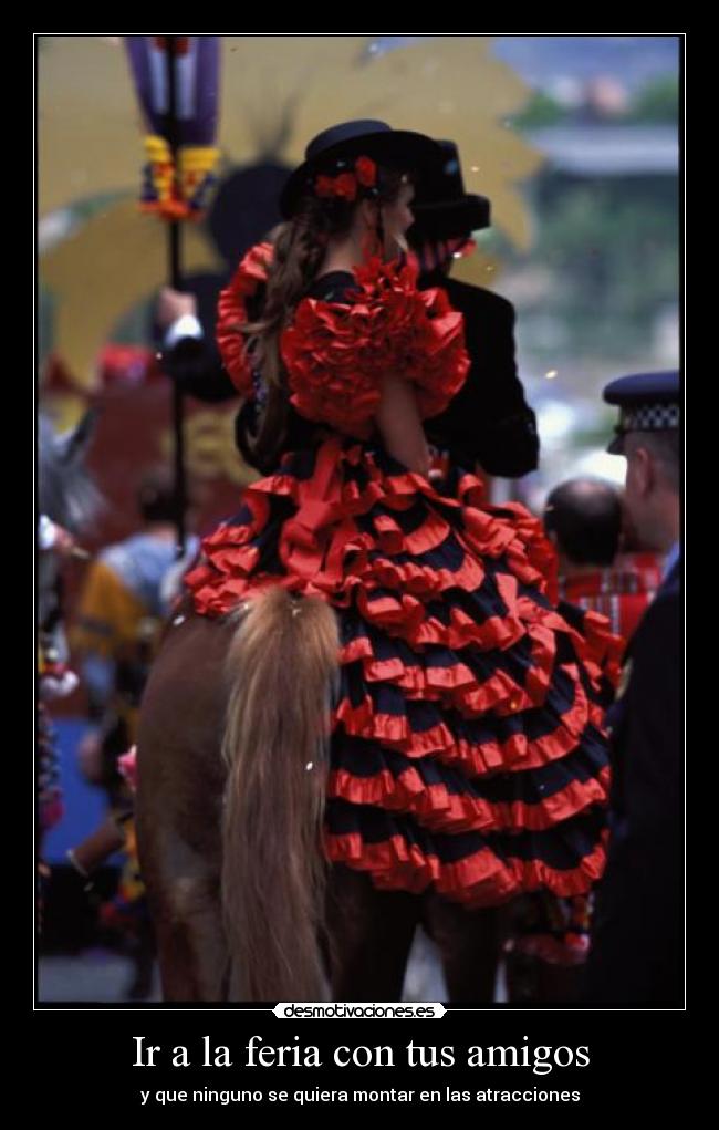 Ir a la feria con tus amigos - y que ninguno se quiera montar en las atracciones