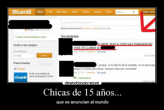 Chicas de 15 años... - que se anuncian al mundo