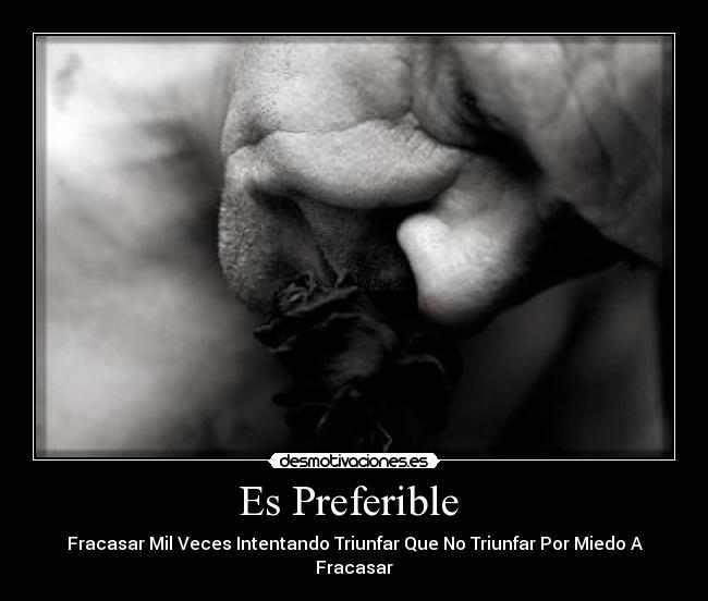 Es Preferible  - Fracasar Mil Veces Intentando Triunfar Que No Triunfar Por Miedo A Fracasar