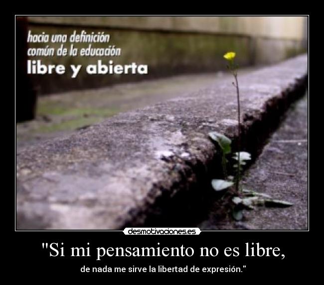 Si mi pensamiento no es libre, -  de nada me sirve la libertad de expresión.