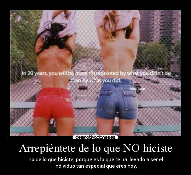 Arrepiéntete de lo que NO hiciste - 