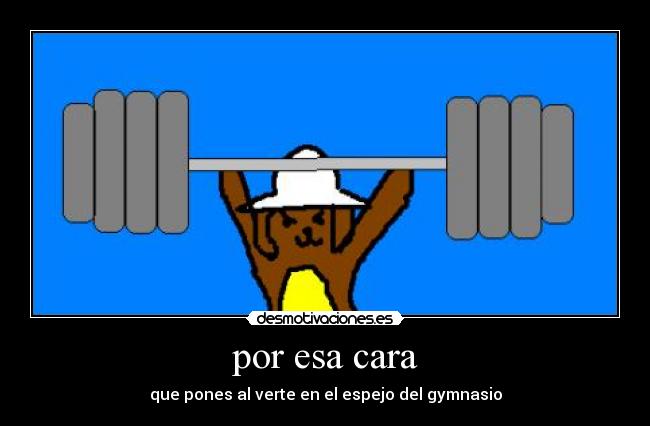 por esa cara - que pones al verte en el espejo del gymnasio