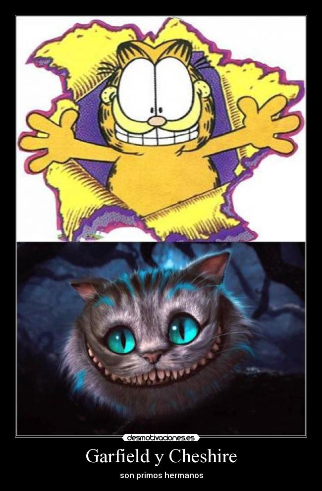 Garfield y Cheshire - son primos hermanos