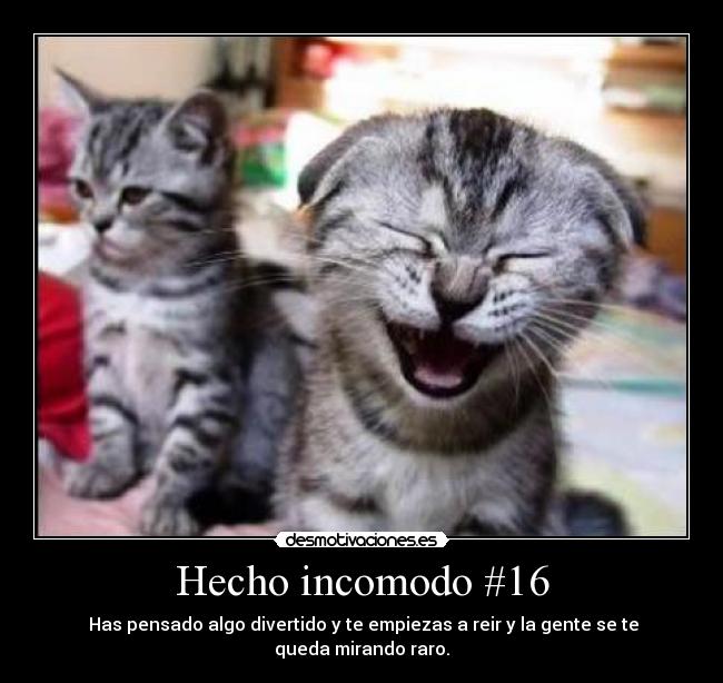 Hecho incomodo #16 - Has pensado algo divertido y te empiezas a reir y la gente se te queda mirando raro.