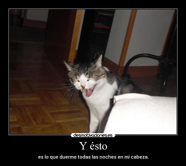 Y ésto - es lo que duerme todas las noches en mi cabeza.