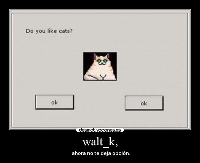 walt_k, -  ahora no te deja opción.