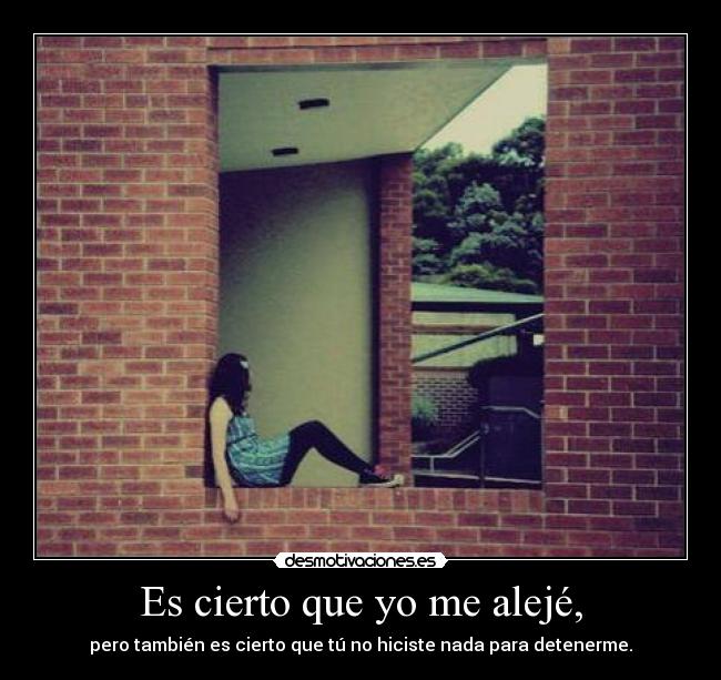 Es cierto que yo me alejé, - 