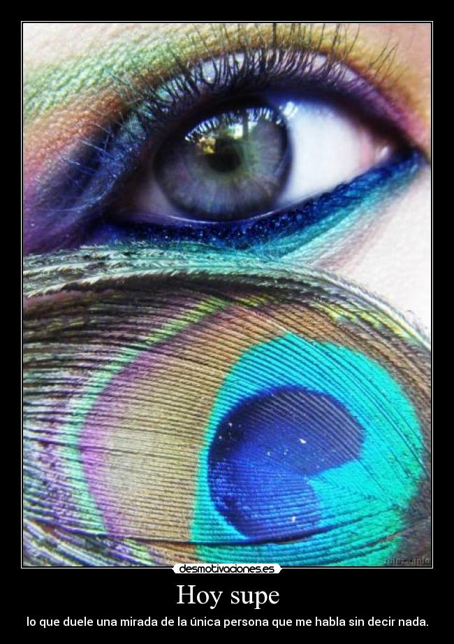 Hoy supe - lo que duele una mirada de la única persona que me habla sin decir nada.