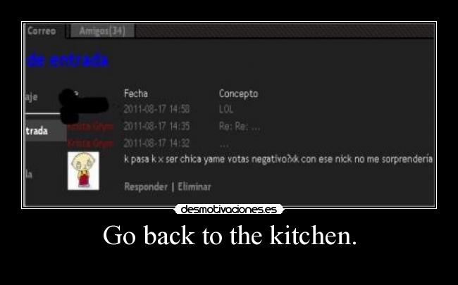 Go back to the kitchen. - 