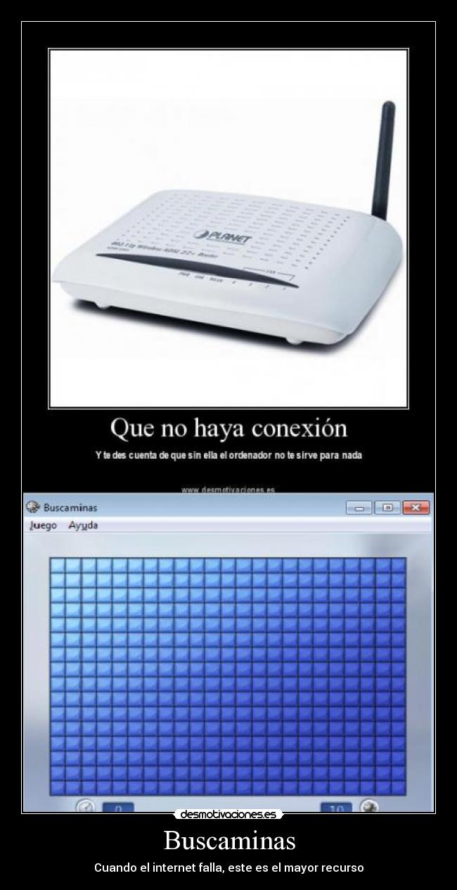 carteles buscaminas internet desmotivaciones