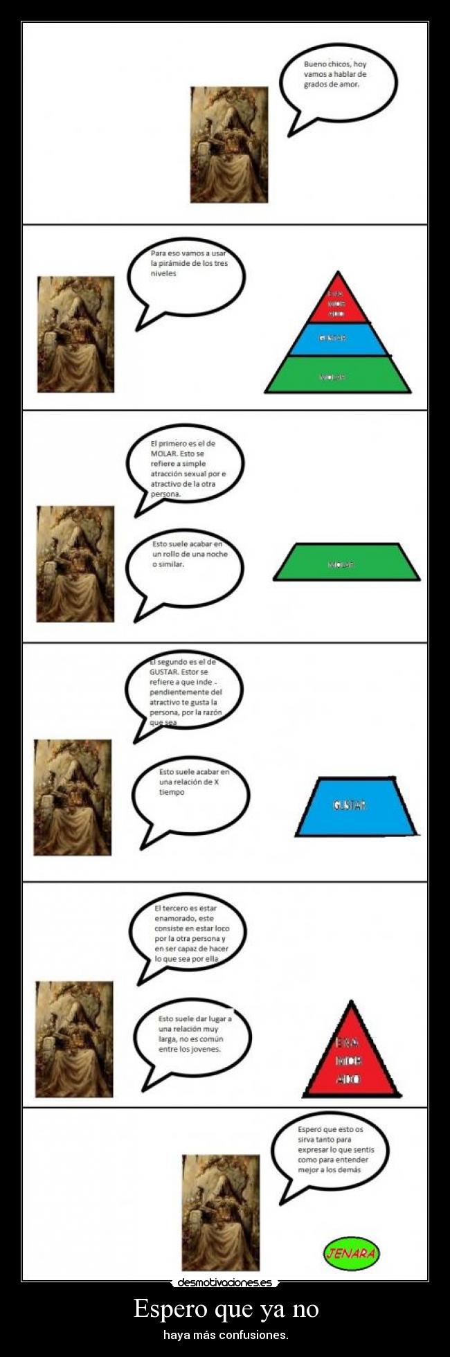 Espero que ya no - haya más confusiones.