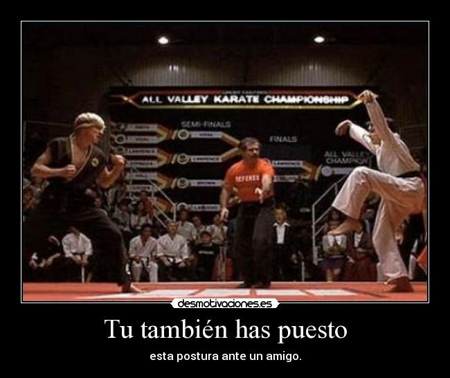 Tu también has puesto - esta postura ante un amigo.