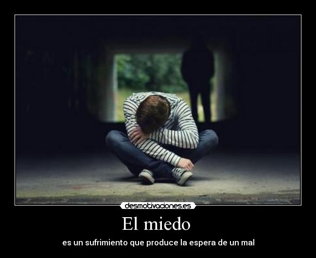El miedo  - es un sufrimiento que produce la espera de un mal