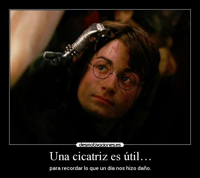 carteles harry potter cicatriz desmotivaciones